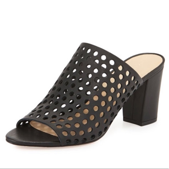 Loeffler Randall Shoes - Loeffler Randall Black Perforated Mules (Size 8)